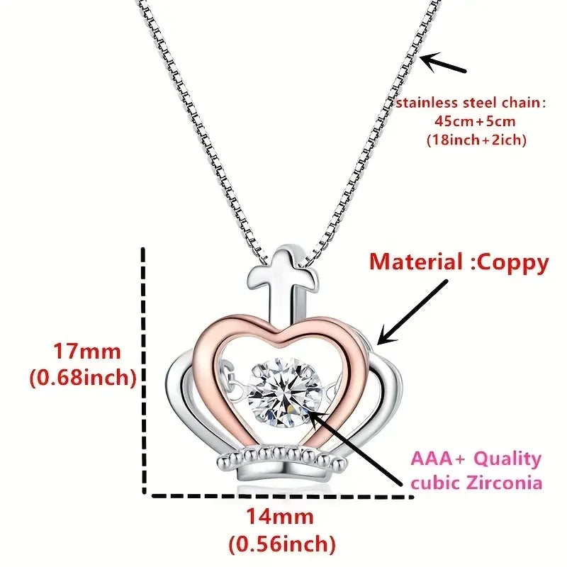 Trendy Creative Elegant Crown Pendant Necklace Decorative Accessories