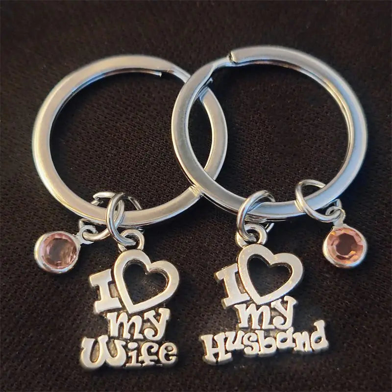 Unique Keychain I Love My Husband Wife Keyring Lover Pendant Women Man Jewelry