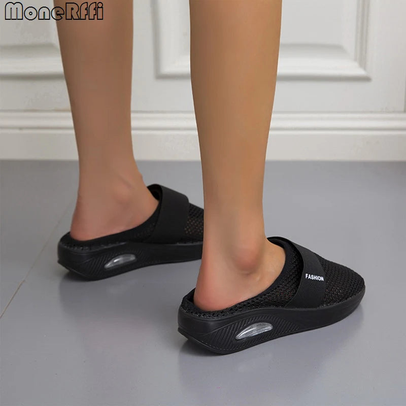 Ladies Walking Shoes Air Cushion Slip-On Orthopedic Slippers