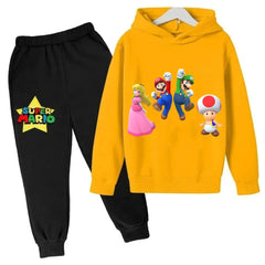 Kids Super Mario Bros Boy Girl Hoodie Suit Spring Autumn Kids Hooded Sportswear