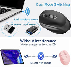 Wireless Silent Bluetooth-compatible 2.4G Dual Mode Rechargeable Optical Mouse