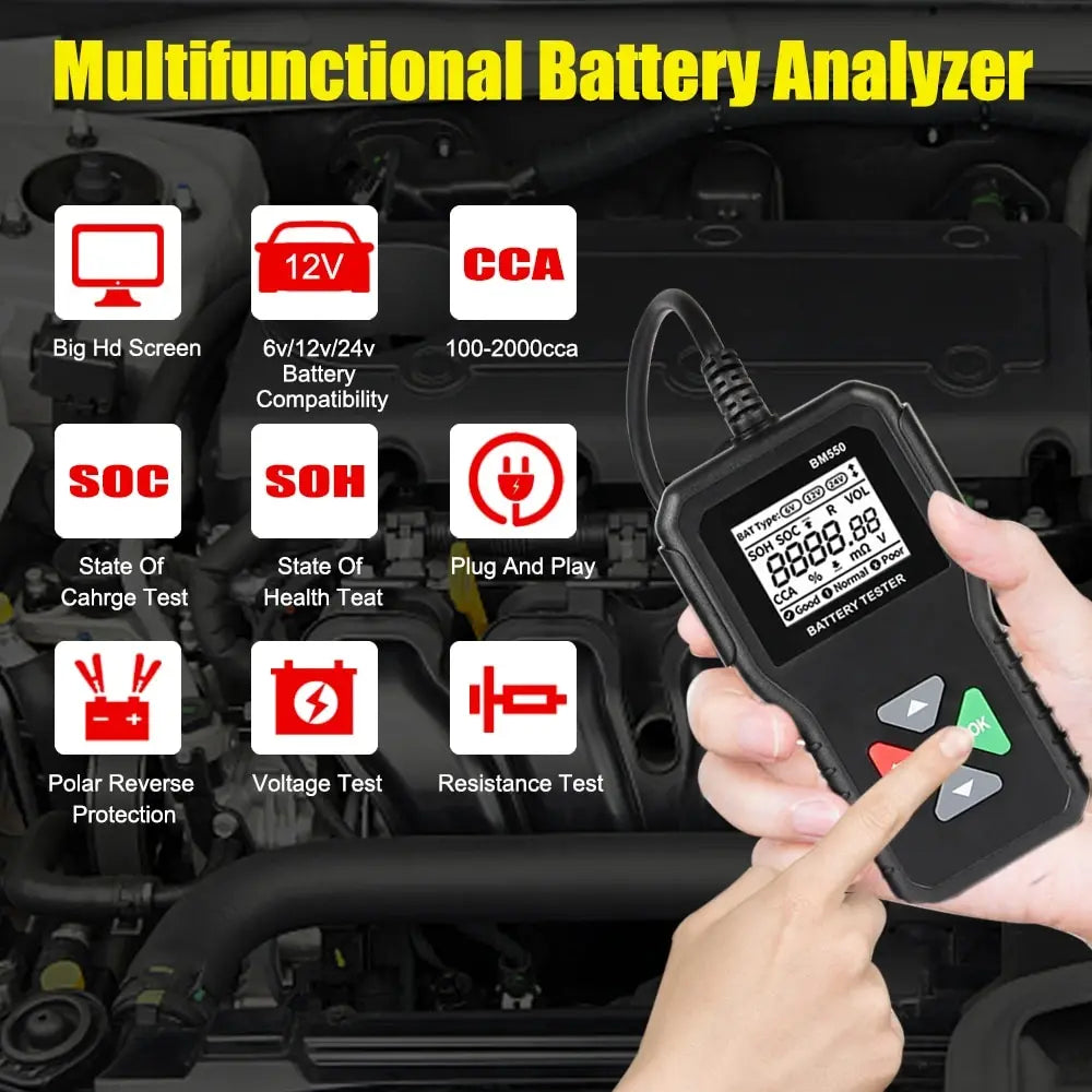 Car Battery Tester Auto Battery Analyzer BM550 Black