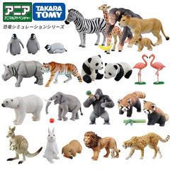 Original Takara Tomy Tomica Simulation Wild Animal Tiger Crocodile Elephant Lion Panda Orangutan Model For Children Toy Gift