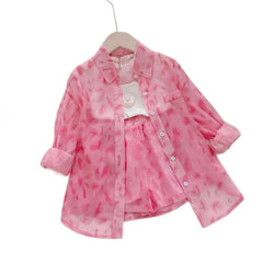 Jacket + Shorts Two-piece Set Children Girls Thin Section Children Clothing Set