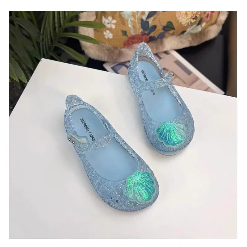 Mini Melissa Summer New Children Shoes Girls Princess Shoes Glitter Children Baby Dance Shoes Casual Toddler Girl Sandals