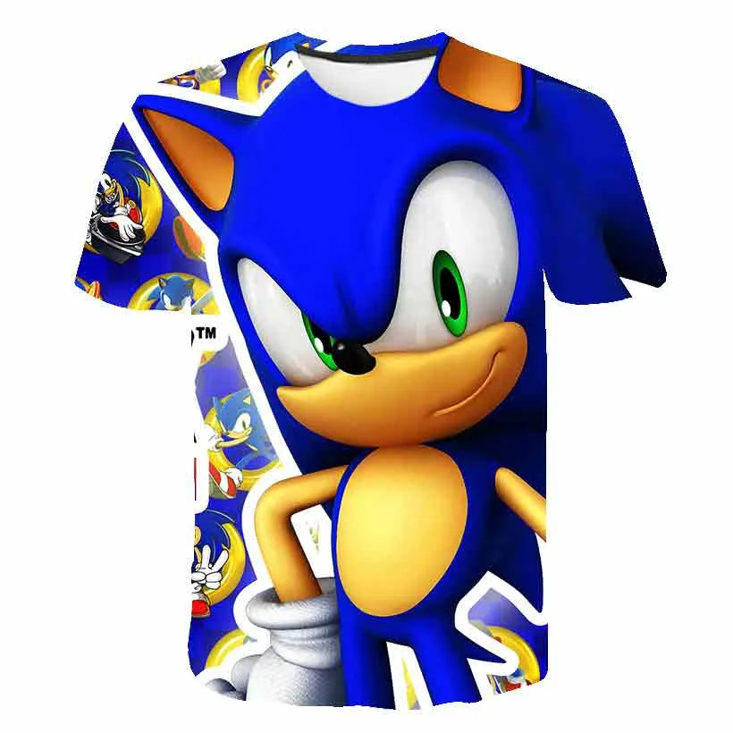 Boys Sonic T-Shirt Kids TShirts Baby Boys Casual Short Sleeves Print T-shirt For Boy Summer Children Tee Shirts Tops