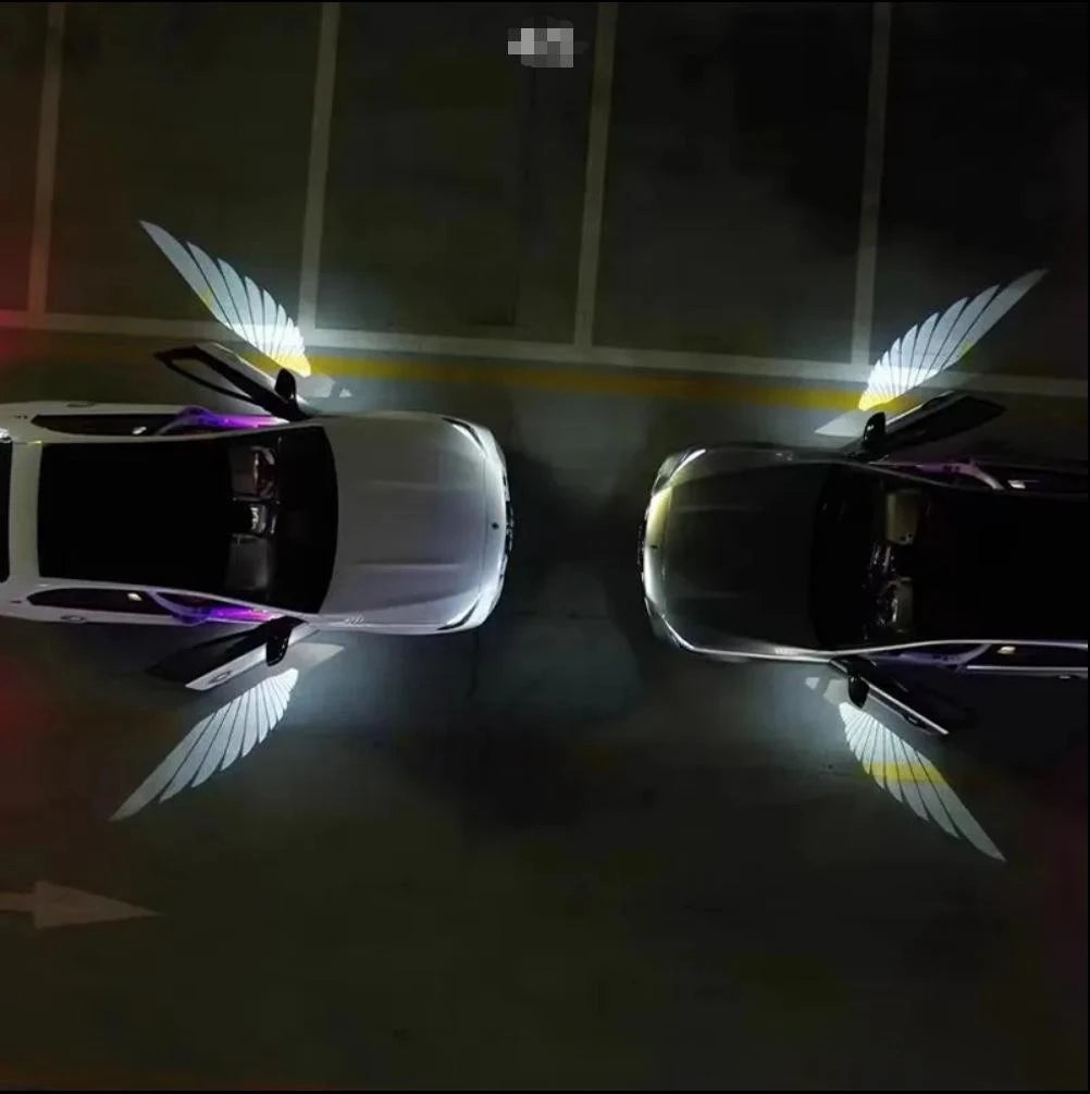 Car Angel Wings Welcome Light Rearview Mirror Welcome Light Angel Wings Carpet Projection