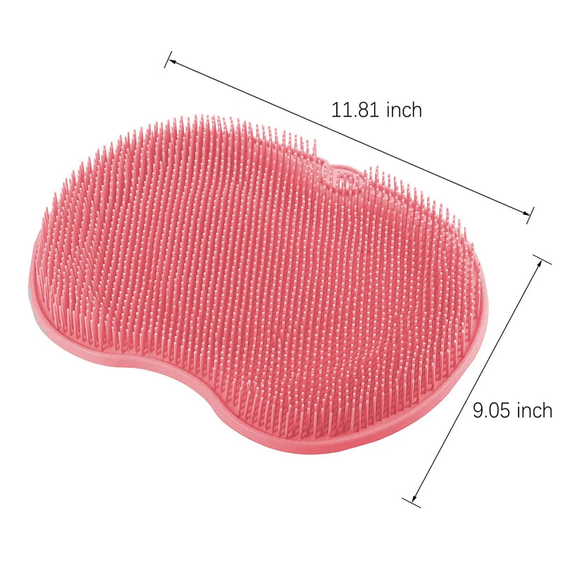 Silicone Rub Back Brush Bathroom Non-slip Wash Foot Pad Massage Shower Mat with Sucker