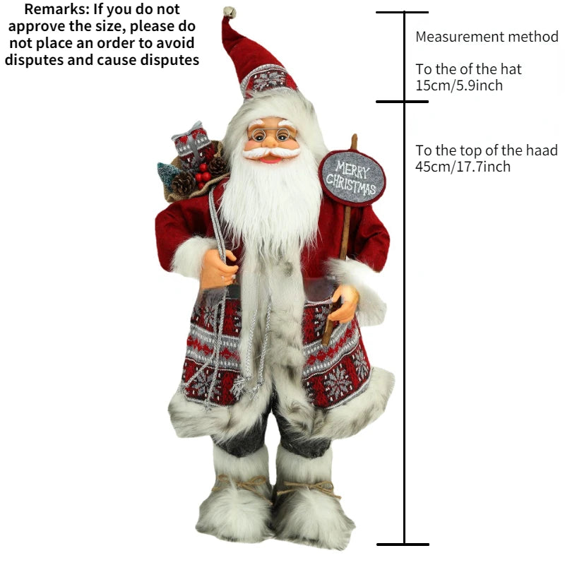 Santa Claus Silver Sequins Christmas Decorations Nordic Cross-border New Doll Ornaments 2023 Merry Christmas Home Decorations