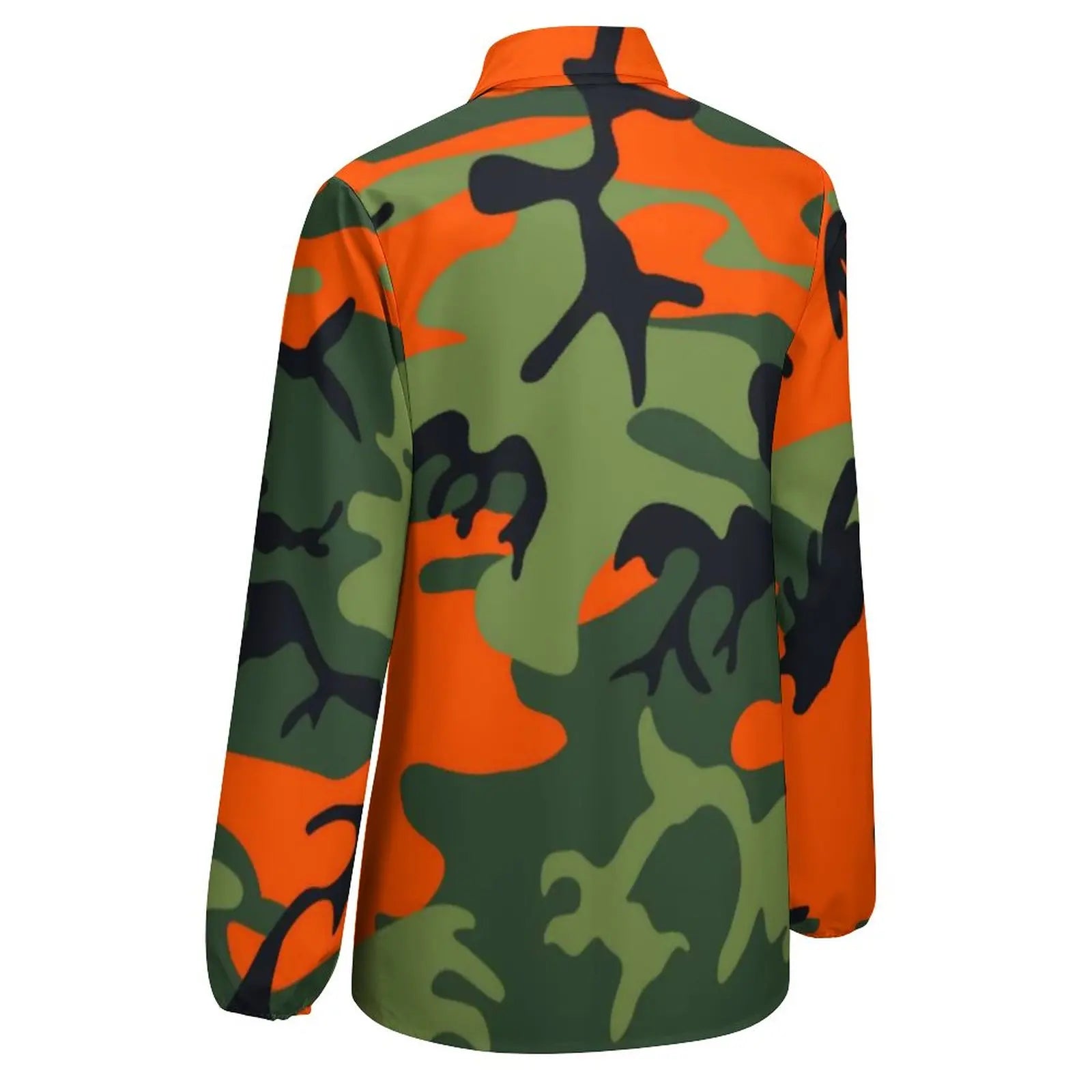 Orange And Green Camo Blouse Army Vector Camouflage Funny Print Blouses Womens Long Sleeve Shirt Summer Oversized Clothing