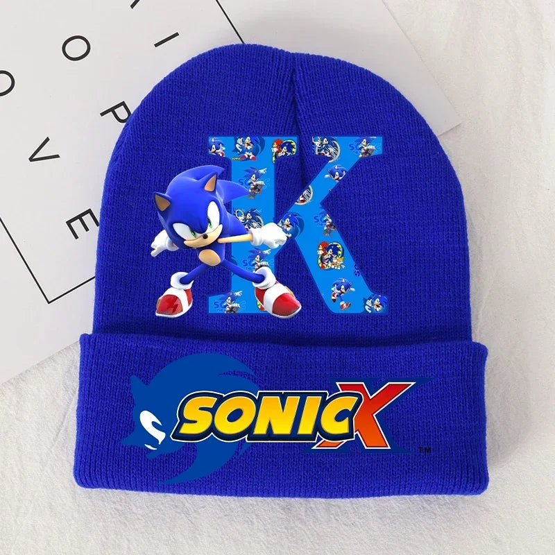 Sonics Children's Letter A-Z Knitted Hat Soft Warmth Boys Autumn Winter Kids Toddler Crochet Cap Outdoor Sport Cute Beanies Hats