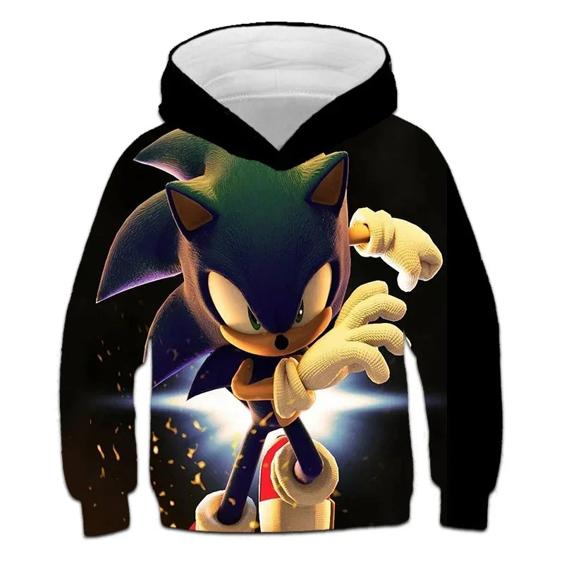 Fashion Sonic Hoodie For Kids Boys Girls Children Autumn Long Sleeve Printed Anime Sweatshirts Cool Tops Tees Men Women Clothing