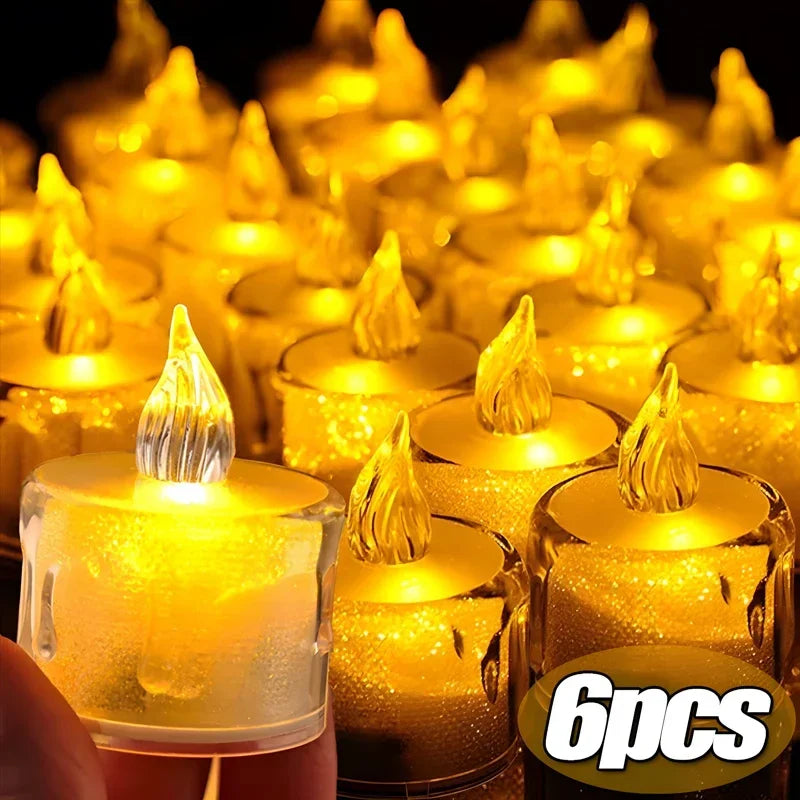 LED Flameless Candle Battery Operated Simulation Tea Lights Wedding Romantic Candle Christmas Party Decoration Table Lamp