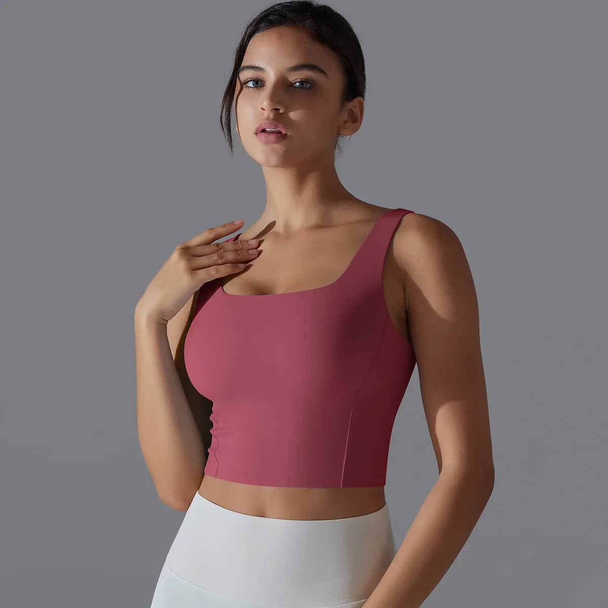 Women Sleeveless Top Yoga Clothes Sports Underwear Workout Gym Crop Tank Push Up Bra