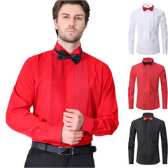 American size men's tuxedo shirt long sleeve spring and summer fashion new non-ironing formal business solid color plus size