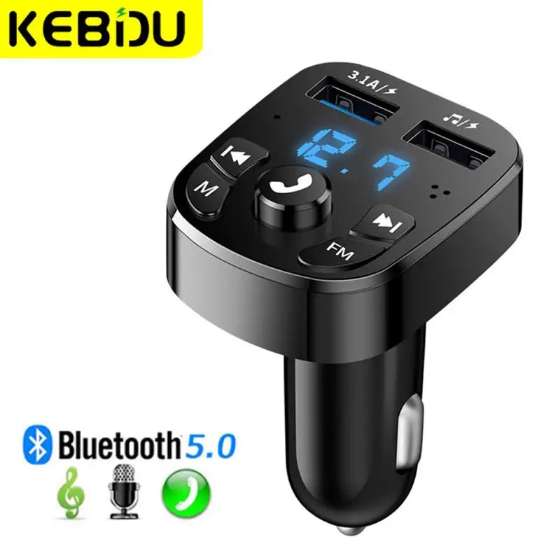 Wireless Car Charger Bluetooth FM Transmitter Audio Dual USB MP3 Player Radio Handsfree Charger 3.1A Fast Charger Car Accessories