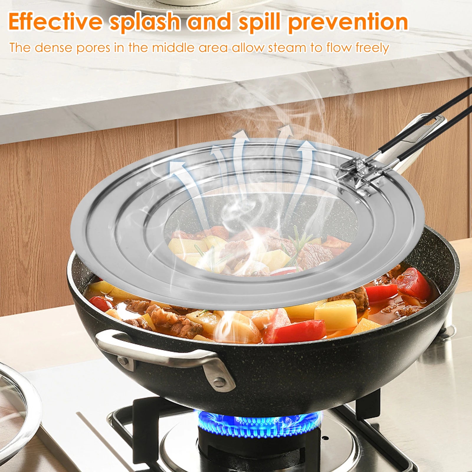 Splatter Screen Cook Frying Stainless Steel Anti Splatter Guard Oil Net Grease Splatter