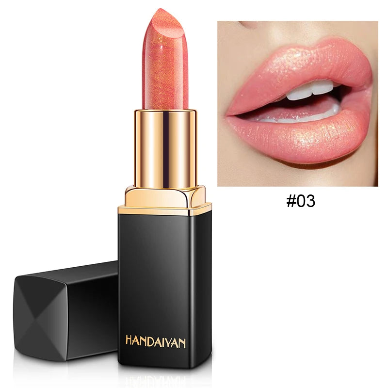 9 Colors Waterproof Nude Pink Glitter Lipstick