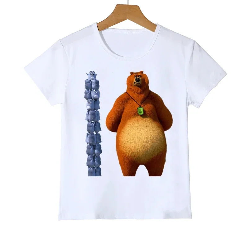 Trolls Printed Vests Waistcoats Brown Bear Animal Print T-shirts