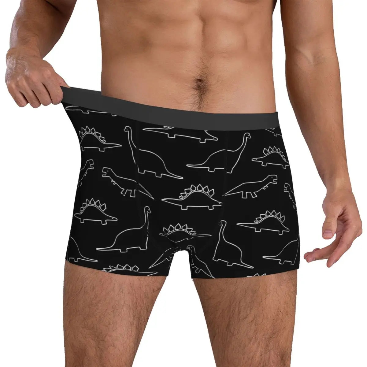 Cute Dinosaur Print Underwear Colorful Animal Pouch Hot Boxer Shorts Printed Boxer Brief Funny Males Panties Plus Size