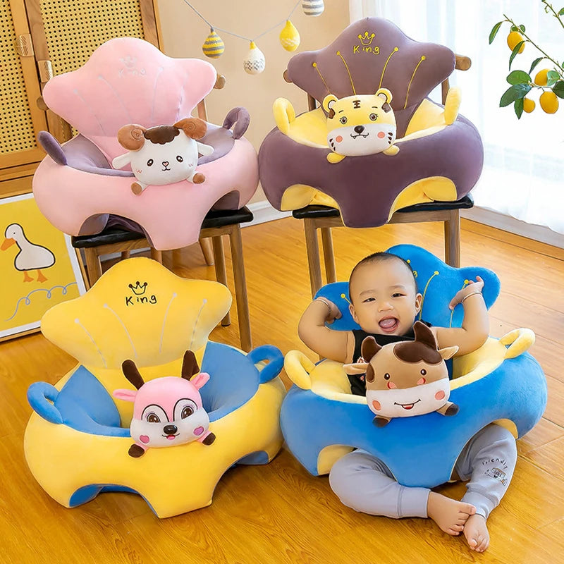 Baby Sofa Support Seat Cover Plush Chair Learn To Sit Comfortable Cartoon Toddler