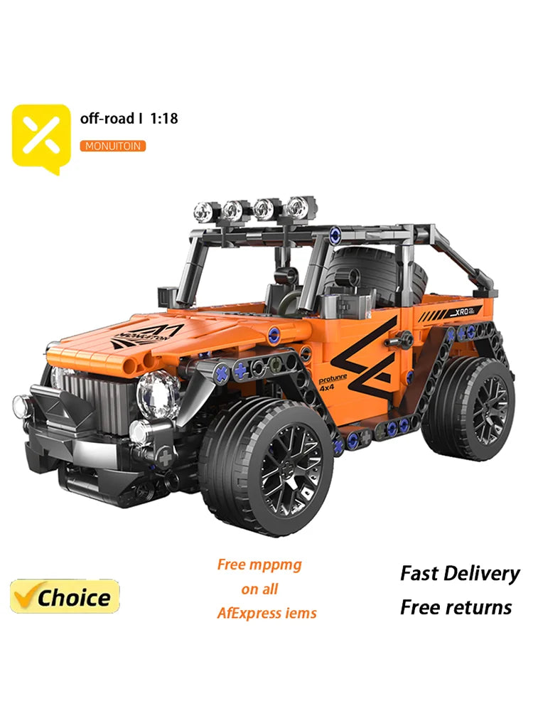 Technical Off Road Car Building Blocks Set Aldults Collector's Classic Pull-back Sports Car Toy