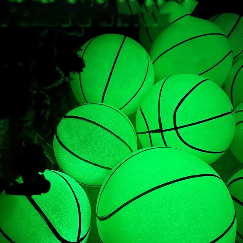 Luminous Basketball Glow In Dark Night Light Basketball Illuminated Reflective Glowing Kids Bouncy Balls For Play Indoor Outdoor