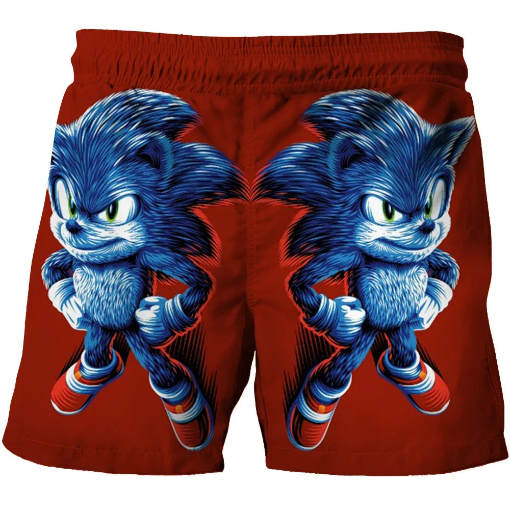 Beach pants for children 4-14Y Sonic The Hedgehog shorts pants Girls Boys Harajuku pants For Kids 3D Cartoon Print