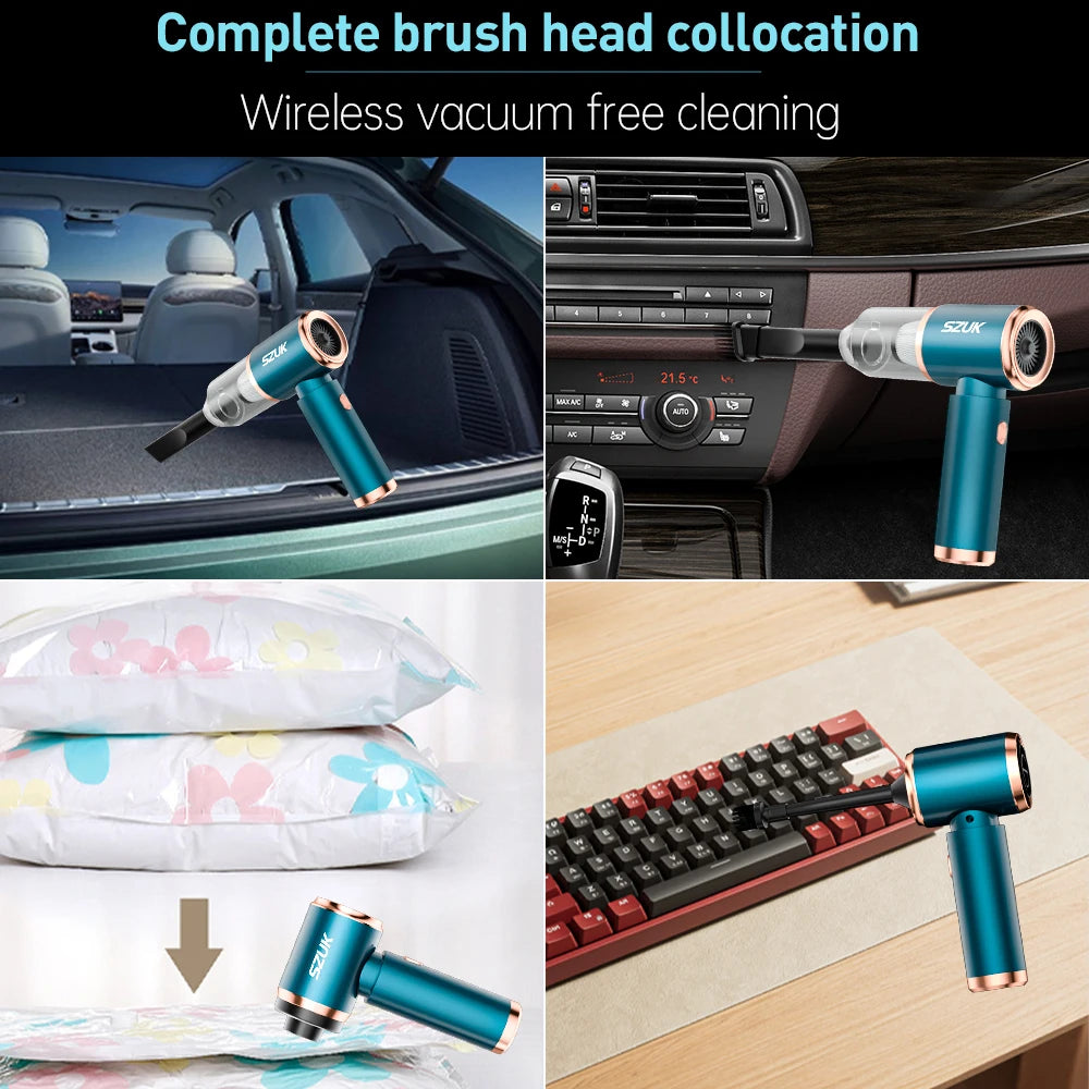 Car Vacuum Cleaner Powerful Cleaning Machine Handheld Portable  for Car Computer Blow Home Wireless  Cleaner