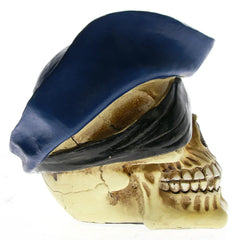 MGT-Gothic Pirate Skull Prop, Viking Head Tricorn Hat, Swashbuckler Statue, Realistic Model, Halloween Decor