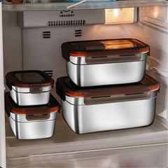 Stainless Steel Kitchen Fresh-Keeping Box Bento Lunch Box Portable Sealed Food Storage Containers