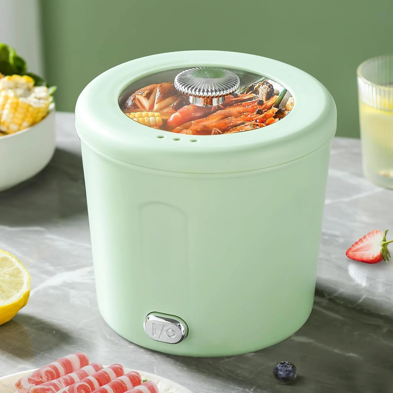 Hot Pot , 1L  Ramen Cooker, 450W  Noodles Cooker, Multifunctional  Pot for Cooking Pasta, Egg, Soup, Portable Pot with Over-Heat