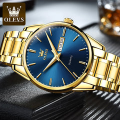 OLEVS Original Brand Men's Watch Stainless Steel Big Face Casual Dress Wrist Watch