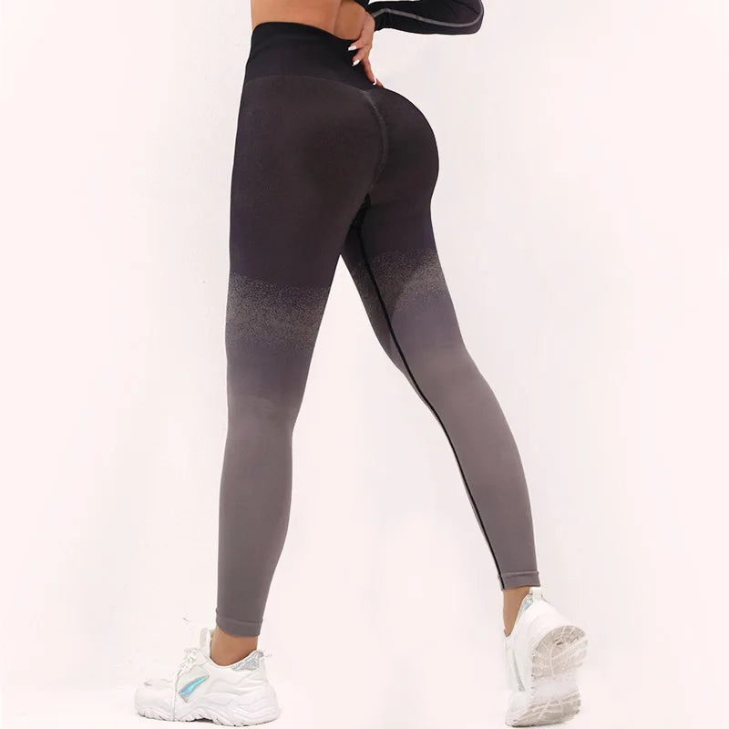 Gym women's sports 4-piece set two-color hanging dye fitness wear Women's fitness wear