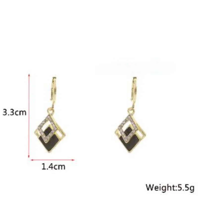 Creative Multi-Crystals Black White Zirconia Dangle Earrings Women's Delicate and Elegant Earrings