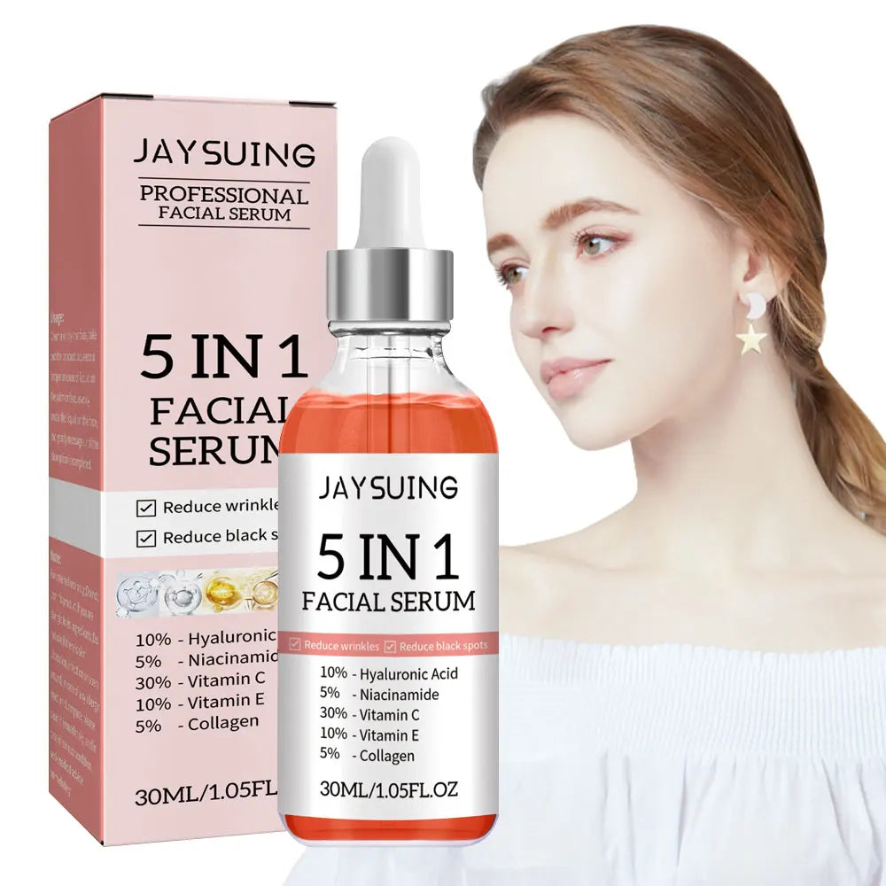 5 In 1 Moisturizing Facial Serum Brightening Liquid Essence Vitamin C Hyaluronic Acid Serum Beauty Skin Care