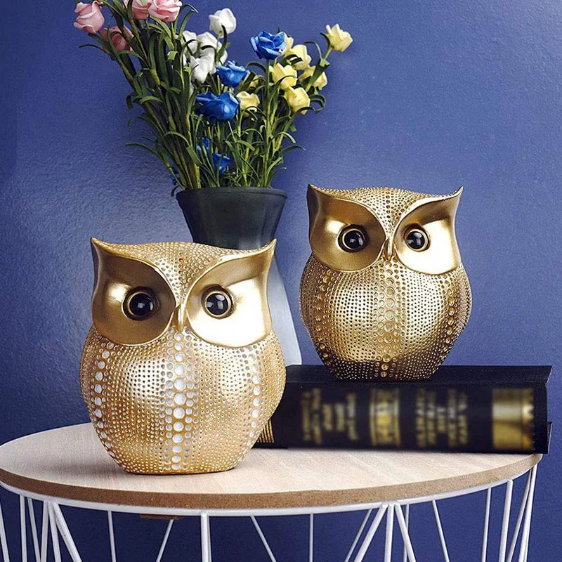 Owl Garden Ornaments Statue Resin Decoration Small Animal Figurines For Living Room Bedroom Office