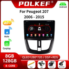 Android Auto For Peugeot 207 2006 - 2015 Car Radio Multimedia Video Player Navigation GPS 4G Wireless CarPlay Wifi 2 Din DVD