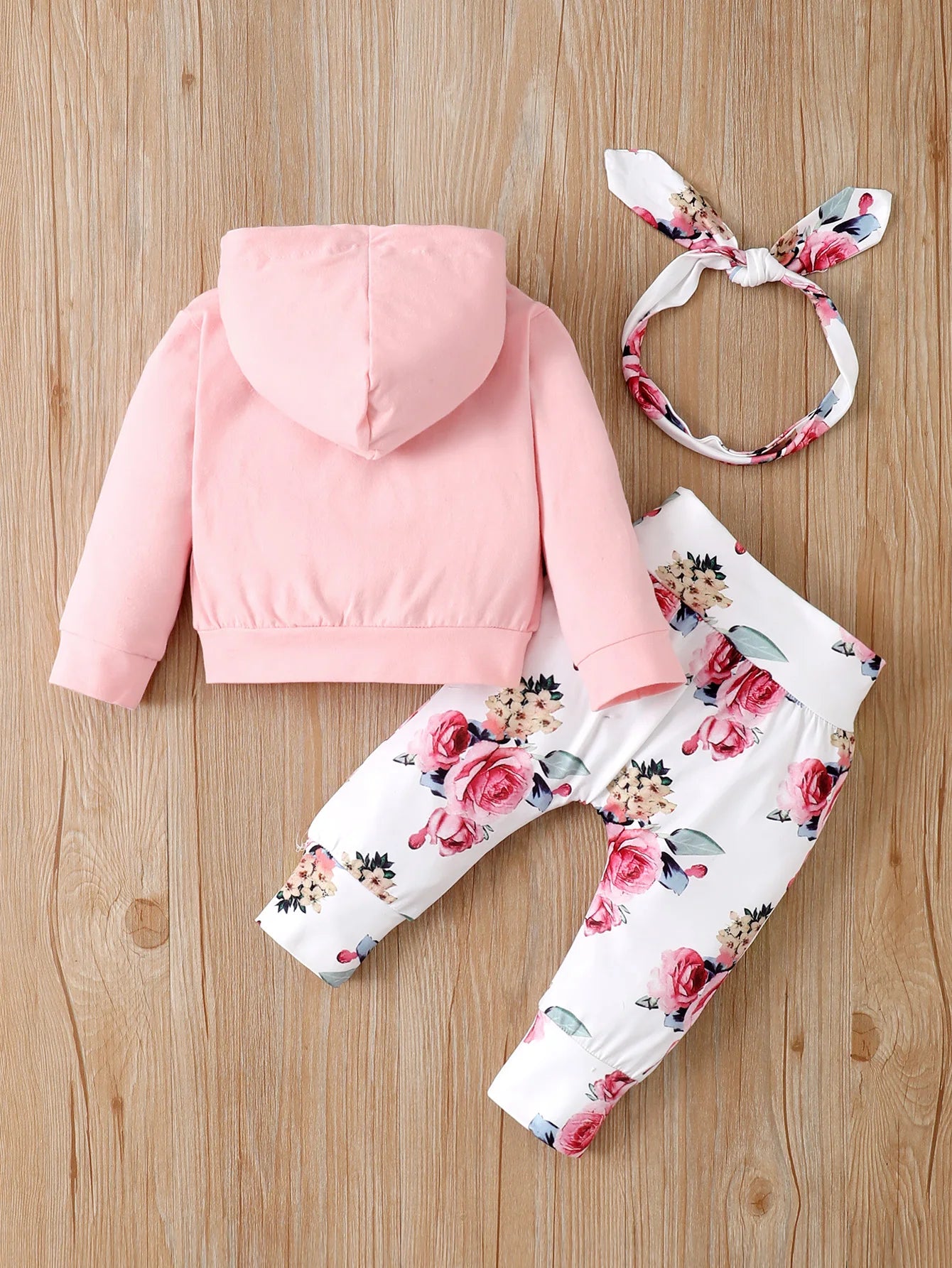 Months Newborn Baby Girl Floral Clothes Set Hooded Printed Top + Pant