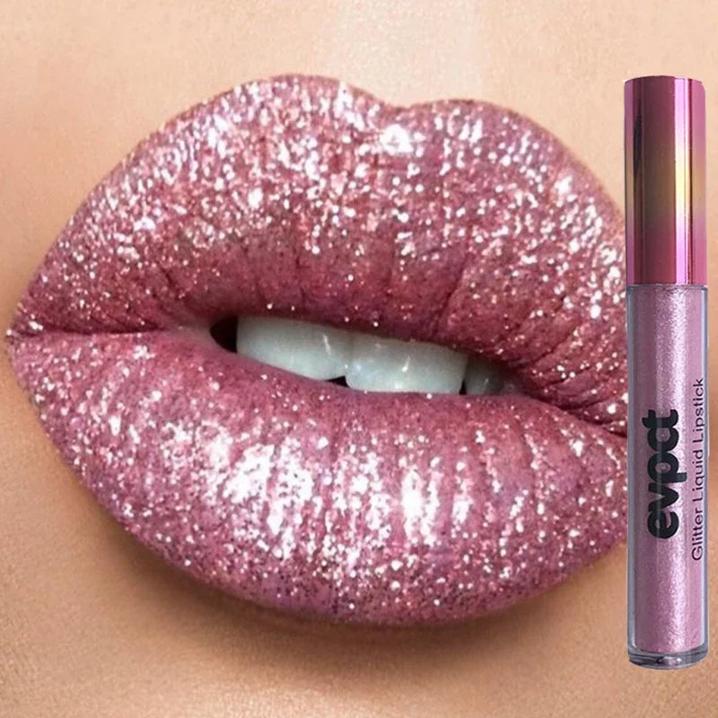 Waterproof Diamond Lip Gloss 13 Color Shimmer Glitter Matte Lipstick Long Lasting Non-stick Cup Pearl Velvet Lipgloss Lip Makeup