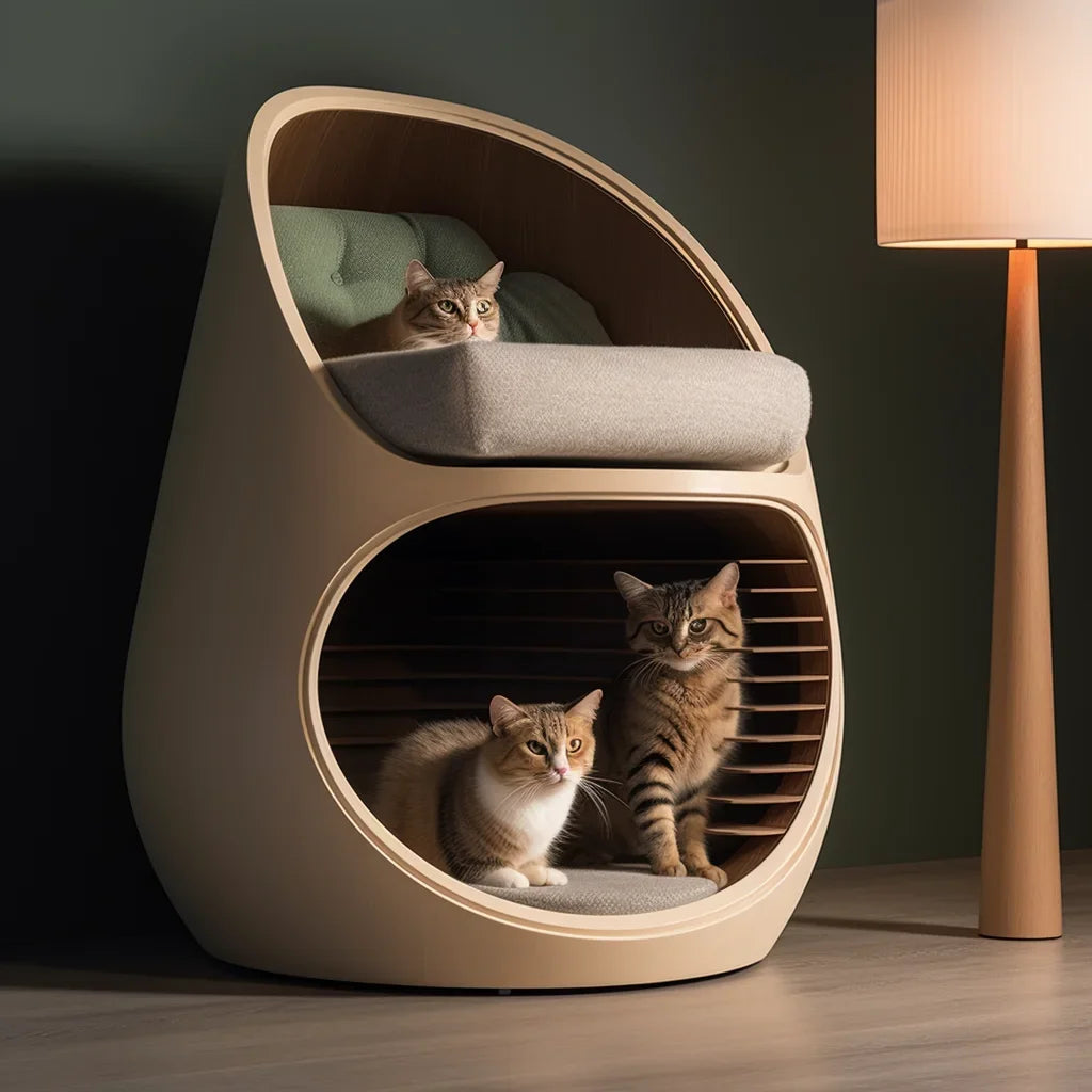 Cat House Apartment qifu Modern Cat Furniture Table Luxury Cat Bed Pet Furniture 3D printing environmentally friendly materials