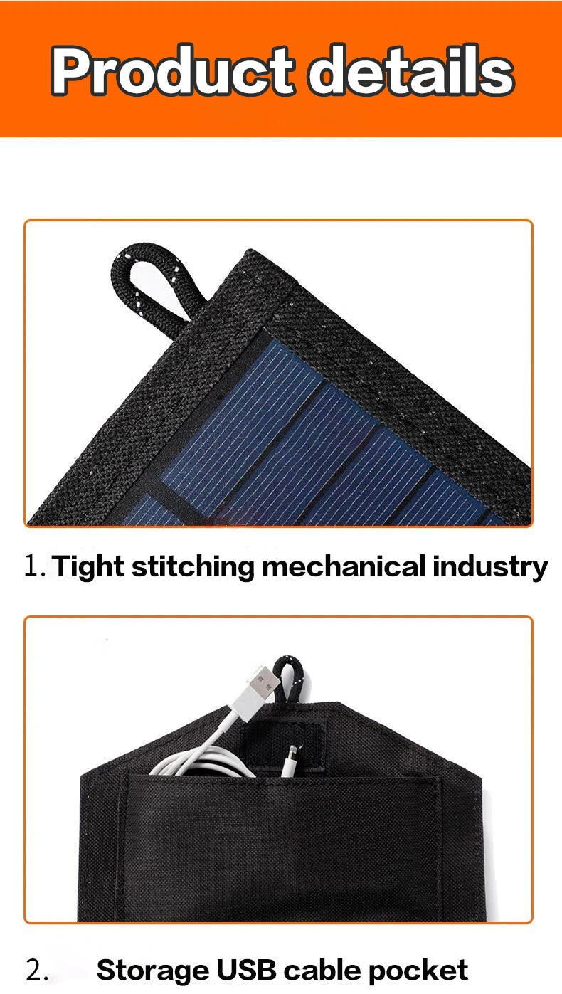 6-fold 800W Foldable solar panel 20w/h  portable solar panels charger USB 5V DC Full time power solar panel mobile power supply