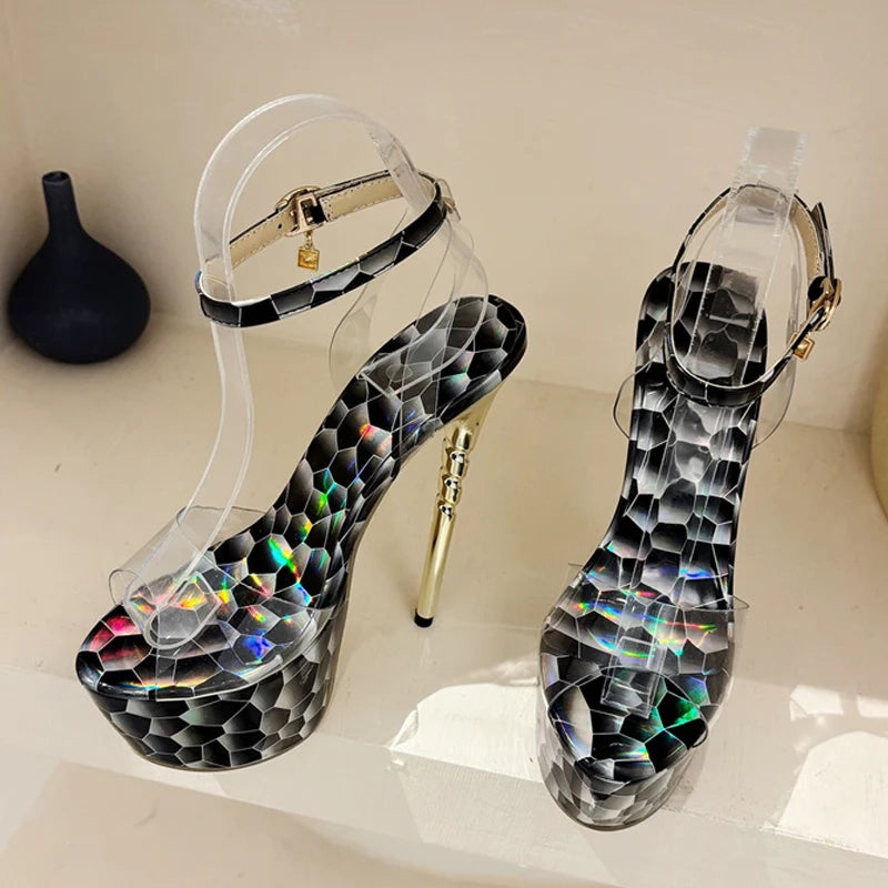 Summer Fashion Transparent Sandals  Platform Shoes