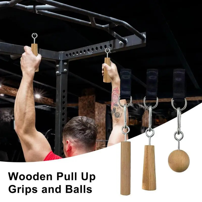 Wooden Handle Pull Up Ball Grip Finger Strengthener Exerciser
