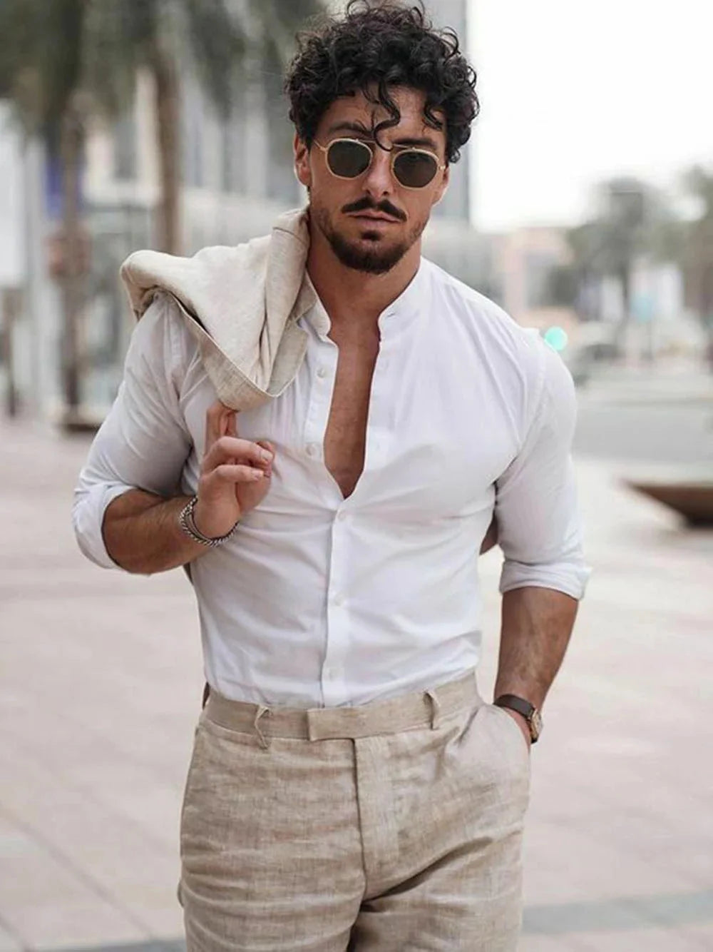 Summer Beach Business Linen Men Suits Tailor Made 2Pcs Jacket With Pants Formal Tuxedo Blazer Trousers Party Wear Man's Clothing