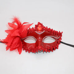 Masquerade Mask for Women Feather Flower Half Face Maks