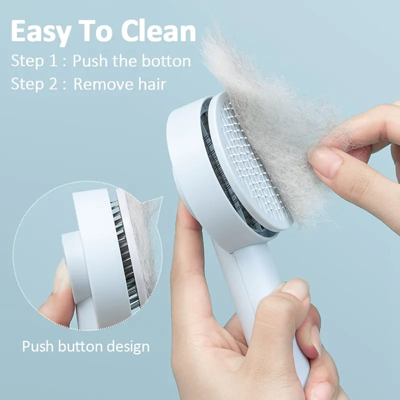 Pet Hair Removal Comb Dog Cat Self Brush Cleaning Slicker Brush Cats Dogs Hair Remover