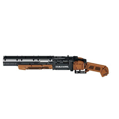 1006PCS Double Barrel Shotgun Weapon Model Building Blocks Military Classic Gun With Bullet Belt Bricks