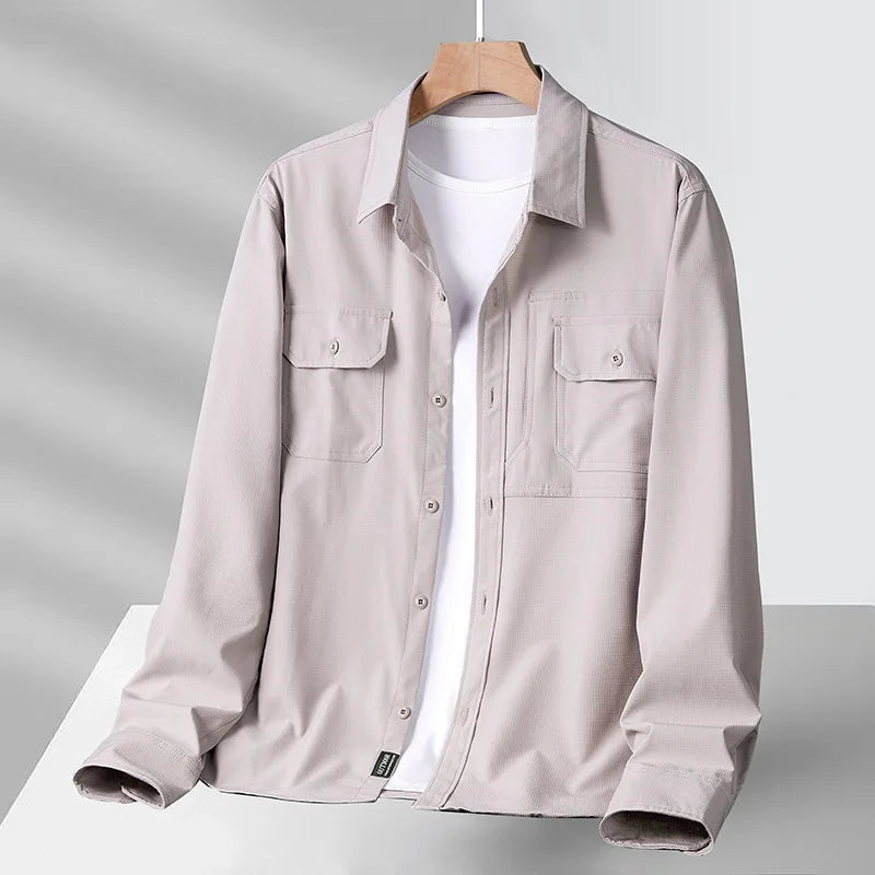 Men's casual loose long-sleeved shirt