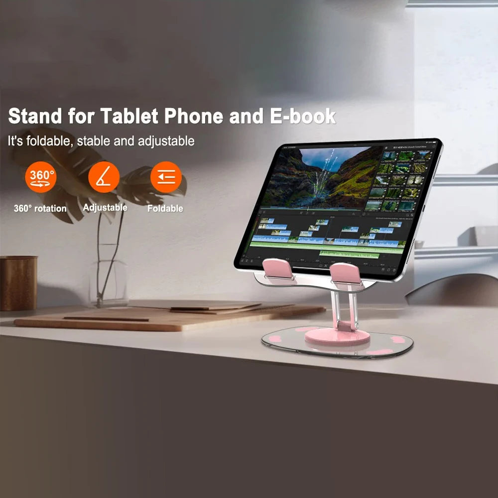 360° rotation Tablet Stand Holder For iPad Pro Adjustable Accessories Soporte Acrylic transparent tablet